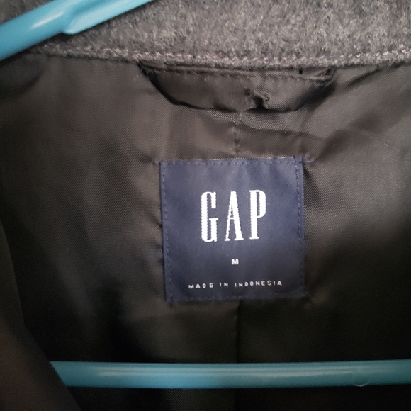 Gap Wool Charcoal Grey Zip Biker Jacket Size Med - Picture 4 of 9